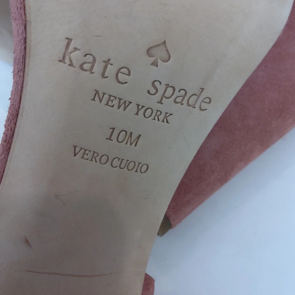 Kate Spade suede leather rose gold heels sandals size 10